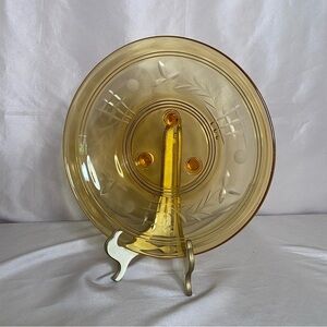 Amber Glass Footed Bowl